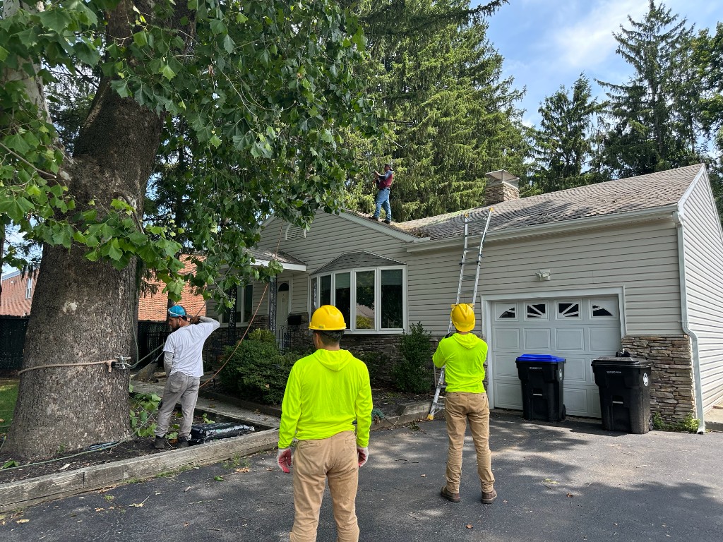 Hudsonview Contractor crew working at a residential property